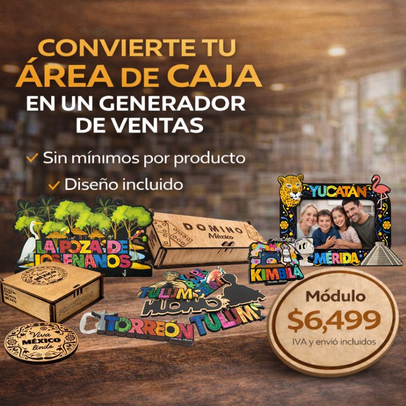 Kit Punto de Venta Designar con estante exhibidor y souvenirs
